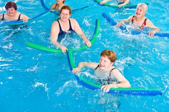 Swimming Pool Fitness- Use pool toys to help with balance and resistance