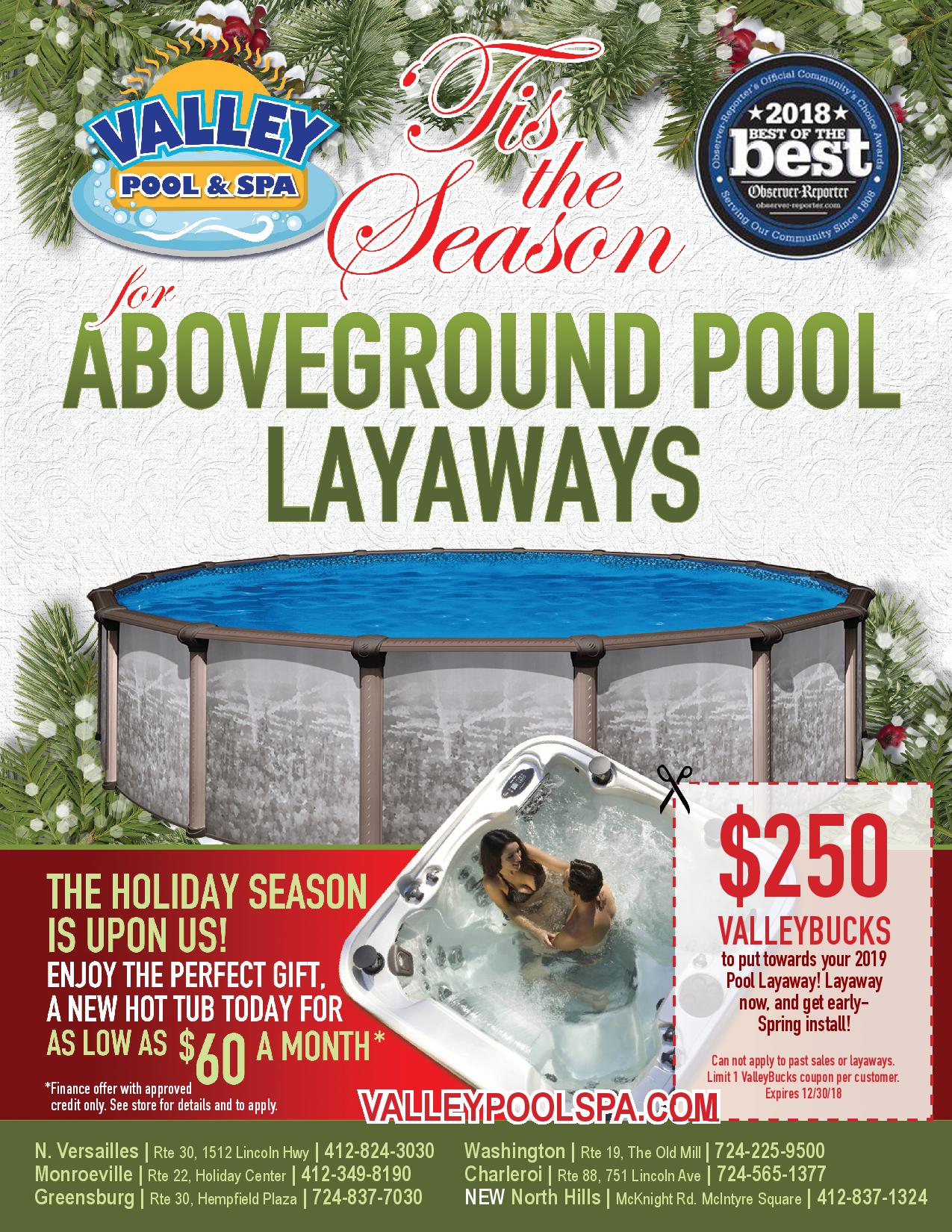 Above ground pool Layaway