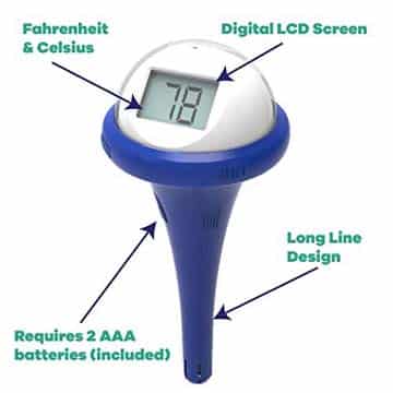 KKmoon Solar-Thermometer digital Schwimmbad Solar-Thermometer Pool-Thermometer solarbetrieben kabellos LCD 