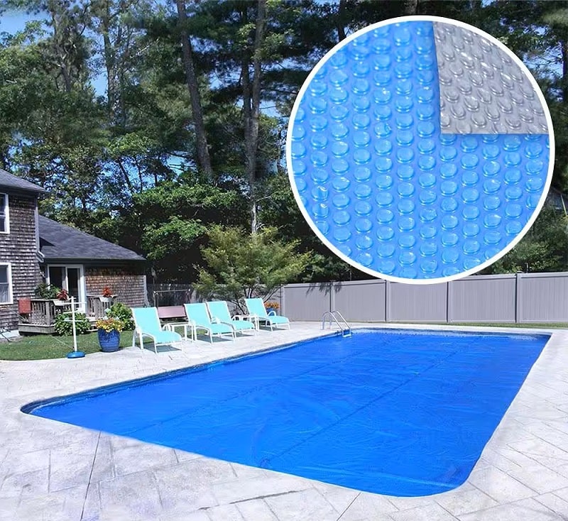Swimming Pool Solar Blanket cover with material demonstration